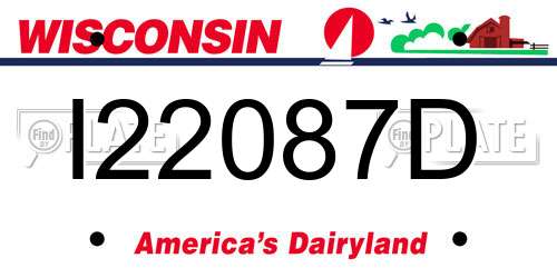 I22087D Wisconsin License Plate