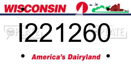I221260 Wisconsin License Plate