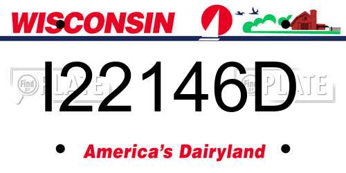 I22146D Wisconsin License Plate