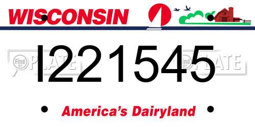 I221545 Wisconsin License Plate