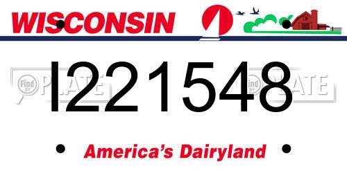 I221548 Wisconsin License Plate