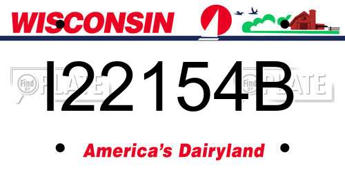 I22154B Wisconsin License Plate