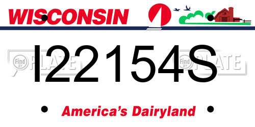 I22154S Wisconsin License Plate