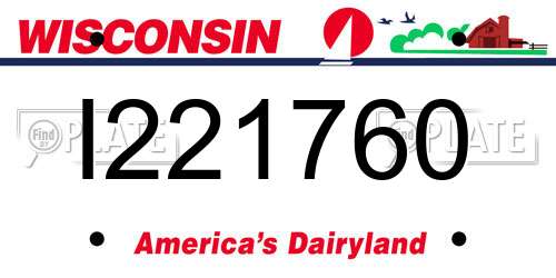 I221760 Wisconsin License Plate