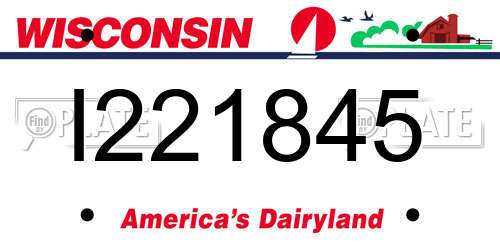I221845 Wisconsin License Plate