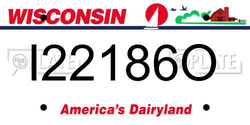 I22186O Wisconsin License Plate