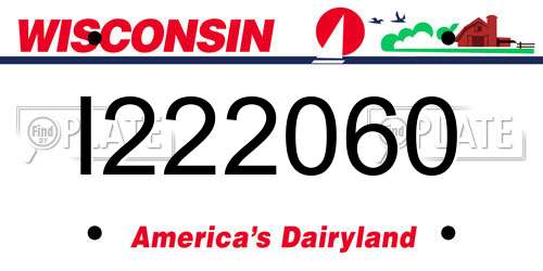 I222060 Wisconsin License Plate