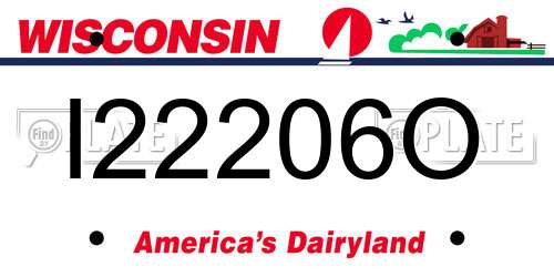 I22206O Wisconsin License Plate