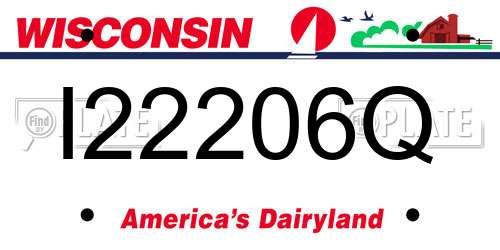 I22206Q Wisconsin License Plate
