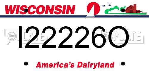 I22226O Wisconsin License Plate