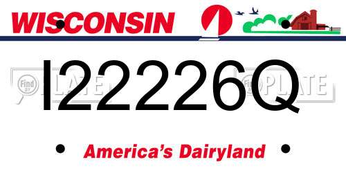 I22226Q Wisconsin License Plate