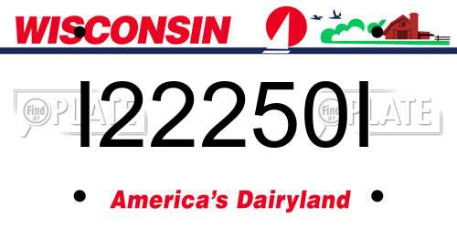 I22250I Wisconsin License Plate