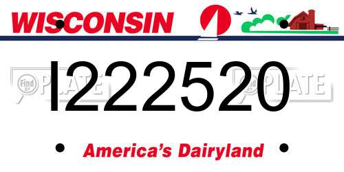 I222520 Wisconsin License Plate