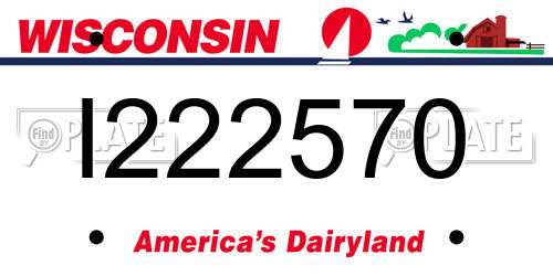 I222570 Wisconsin License Plate