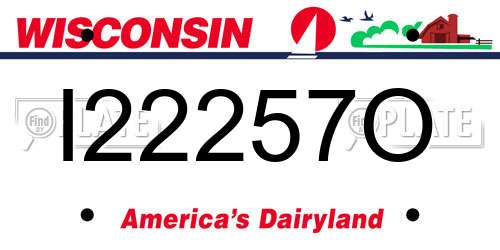 I22257O Wisconsin License Plate