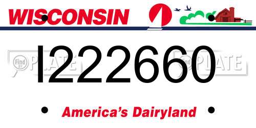 I222660 Wisconsin License Plate