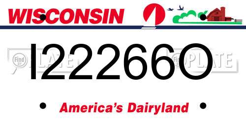I22266O Wisconsin License Plate