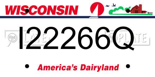 I22266Q Wisconsin License Plate