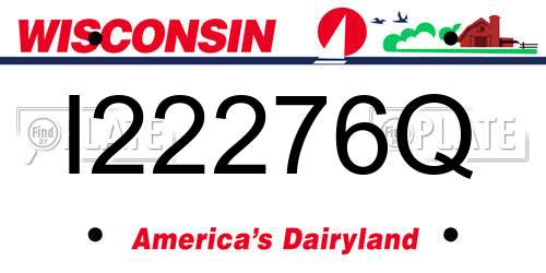 I22276Q Wisconsin License Plate