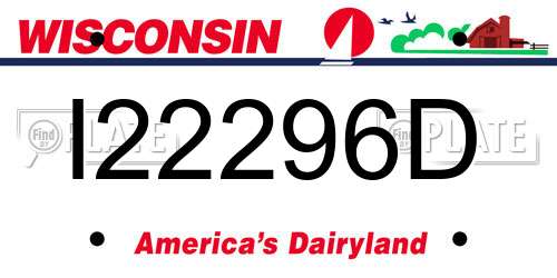 I22296D Wisconsin License Plate