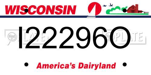I22296O Wisconsin License Plate