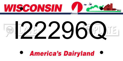 I22296Q Wisconsin License Plate