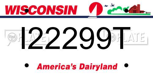 I22299T Wisconsin License Plate
