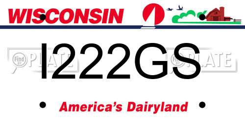I222GS Wisconsin License Plate