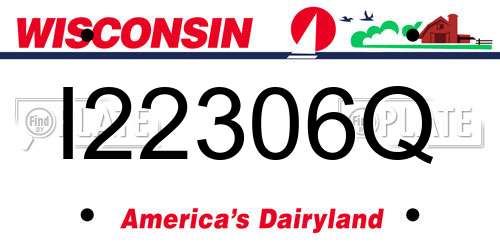 I22306Q Wisconsin License Plate