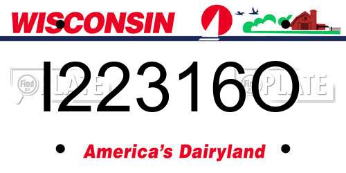I22316O Wisconsin License Plate