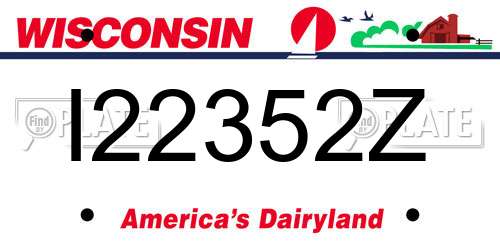 I22352Z Wisconsin License Plate