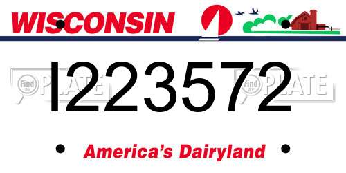 I223572 Wisconsin License Plate