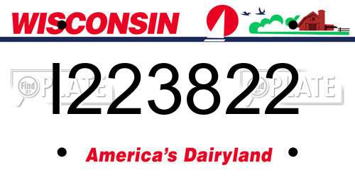 I223822 Wisconsin License Plate