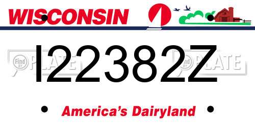 I22382Z Wisconsin License Plate
