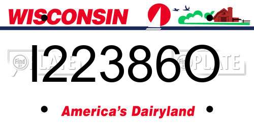 I22386O Wisconsin License Plate