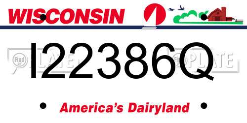 I22386Q Wisconsin License Plate