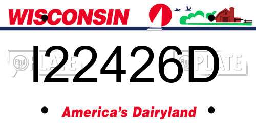 I22426D Wisconsin License Plate