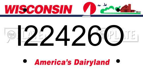 I22426O Wisconsin License Plate