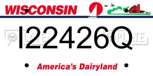 I22426Q Wisconsin License Plate