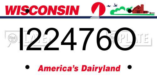 I22476O Wisconsin License Plate