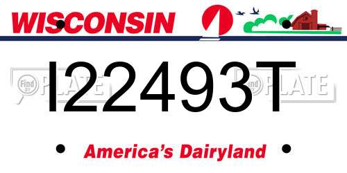 I22493T Wisconsin License Plate