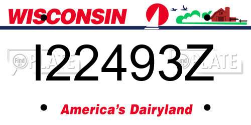I22493Z Wisconsin License Plate