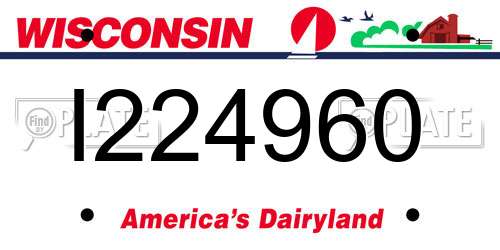I224960 Wisconsin License Plate