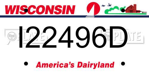 I22496D Wisconsin License Plate