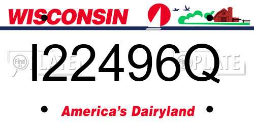 I22496Q Wisconsin License Plate