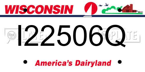I22506Q Wisconsin License Plate