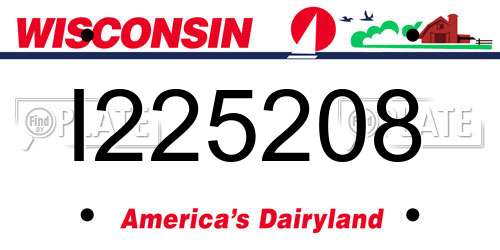 I225208 Wisconsin License Plate