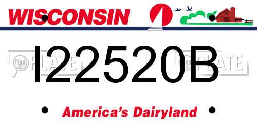 I22520B Wisconsin License Plate