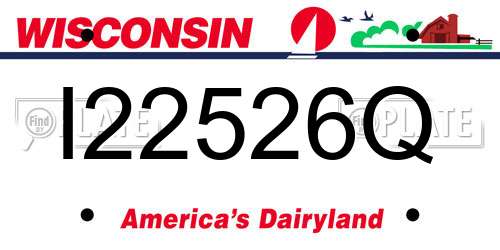 I22526Q Wisconsin License Plate
