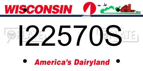 I22570S Wisconsin License Plate